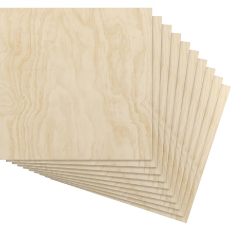 15 3/4W X 15 3/4H X 3/8T Wood Hobby Boards, Birch, 10PK